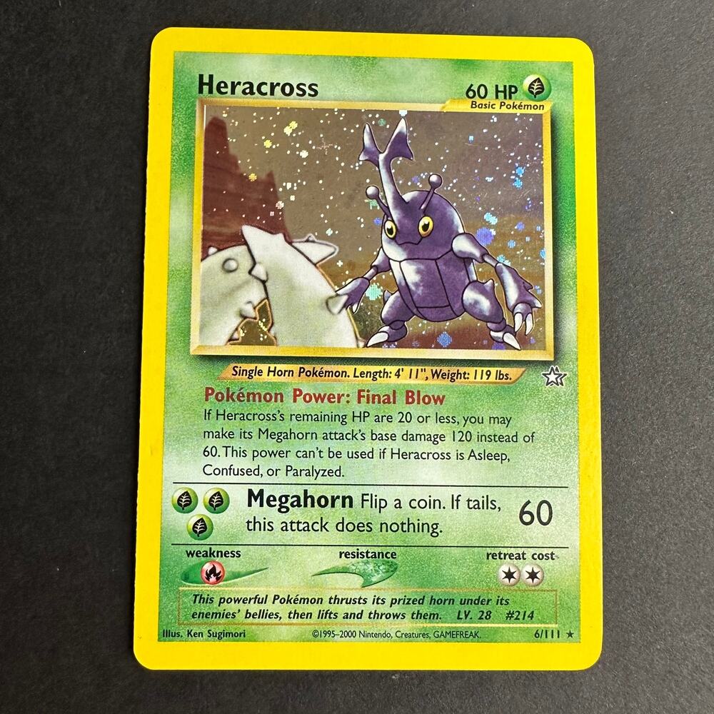 Pokemon TCG Heracross Neo Genesis 006/111 Holo Rare Unlimited NM